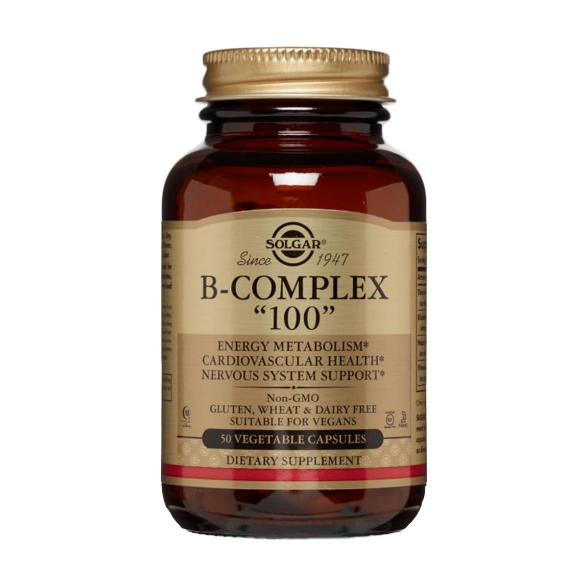 Комплекс вітамінів B 100 Solgar B-Complex 100, 50 капсул